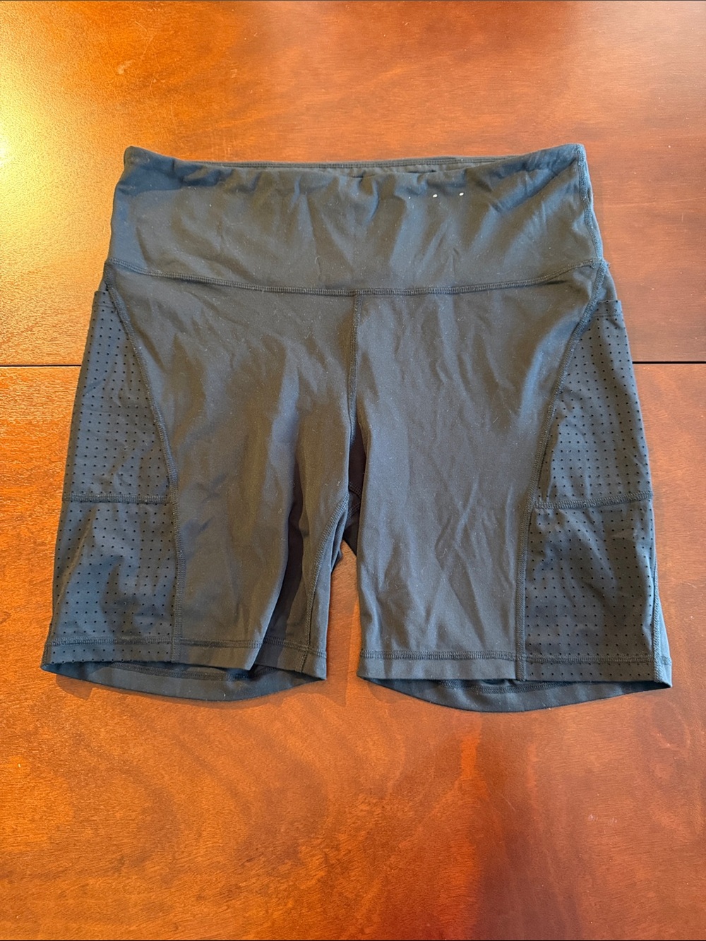 Xersion Black Perforated Bike Shorts with side pockets